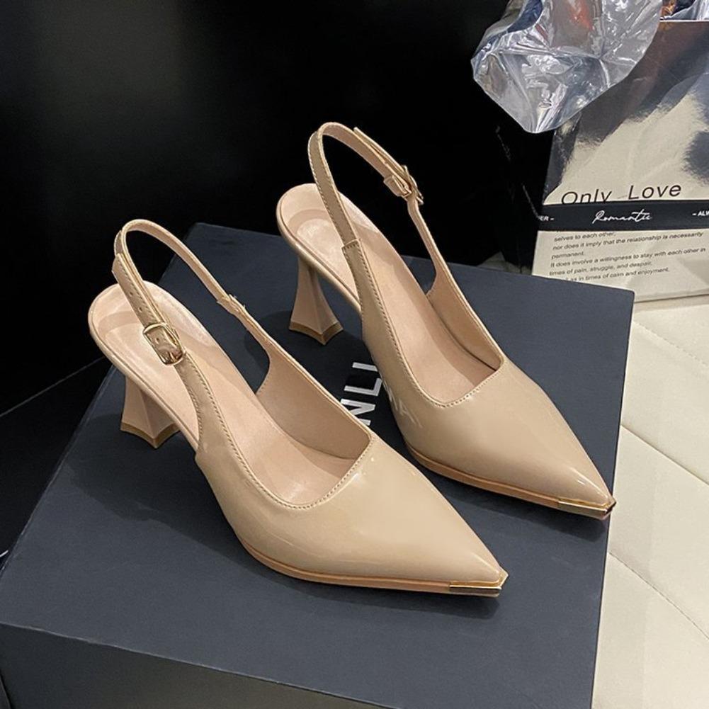 Fashion 2025 New Summer Women Black Fashion Sandals Woman Heels Pumps Sexy Pointed Toe Sandalias Female High Heels Shoes Women