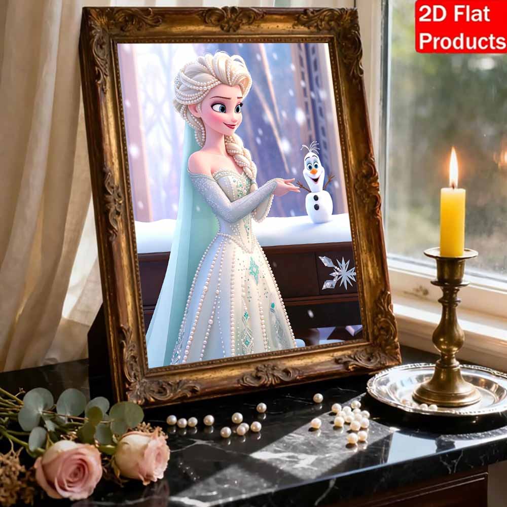 Disney Pearl Painting Frozen Elsa and Olaf 5D DIY Pearl Picture Crafts for Adults/Beginners Gift Ideas Home Decor