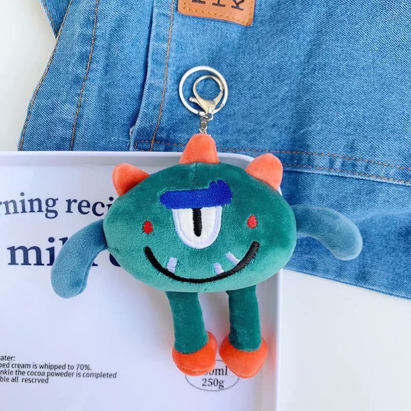 Adorable Plush Toy Keychain For Kids Fluffy Monster Stuffed Animal Backpack Accessory