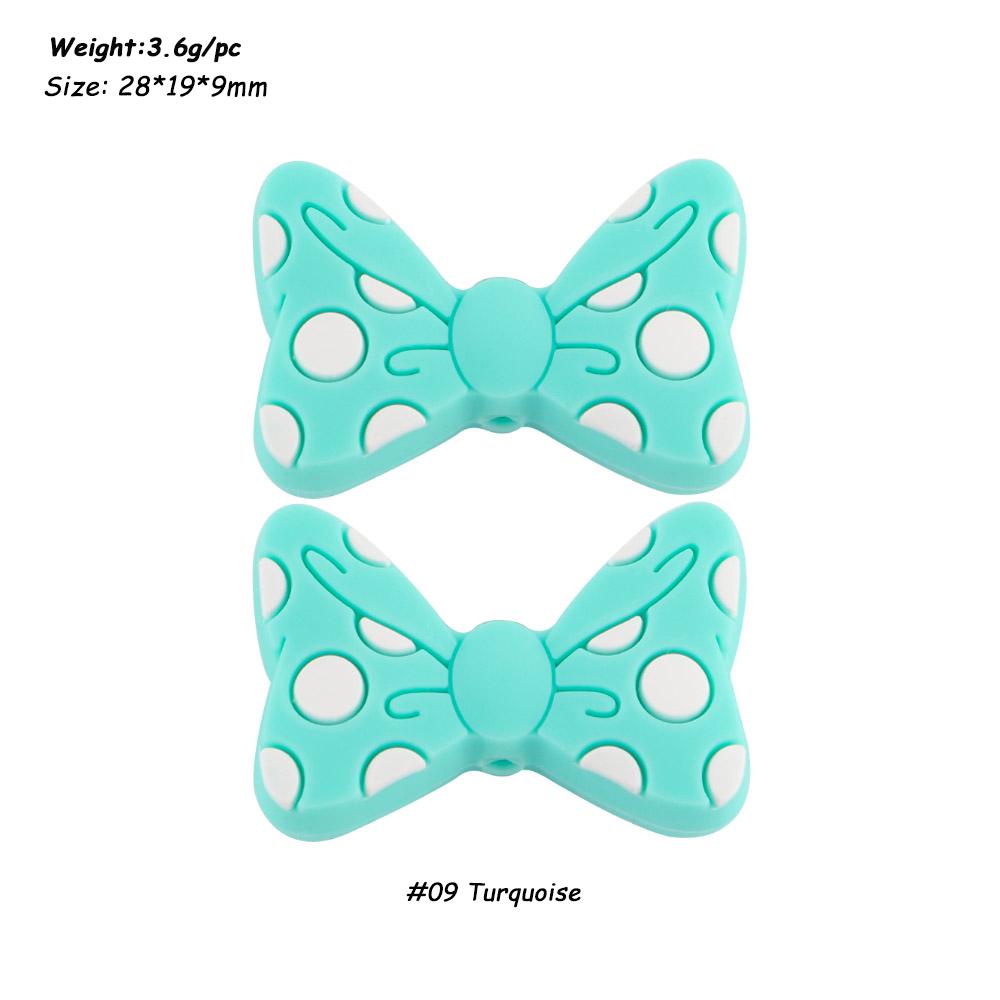 Kovict 6pc Bowknot Silicone Beads For Jewelry Making Food Grade Mini Bow Tie Beads DIY Pacifier Chain Accessories