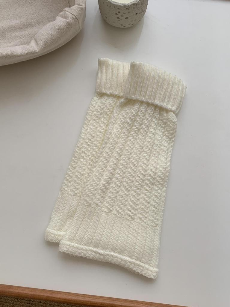 Women's Japanese Style Gray Knitted Wool Leg Warmers: Autumn/Winter Yoga Pants Accessories