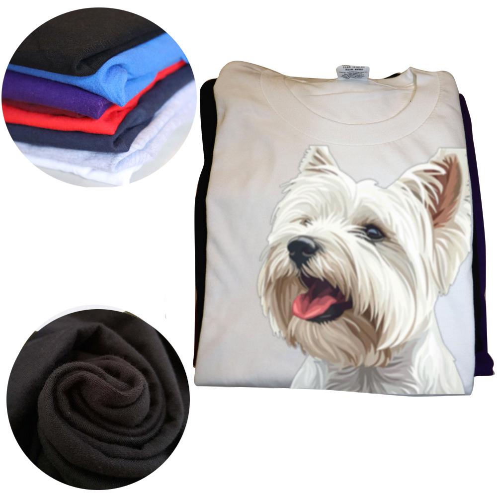 Lustige West Highland White Terrier Hunde Westie T-Shirts Herren Damen Mode Lässiges T-Shirt 100% Baumwolle Locker Übergröße T-Shirt