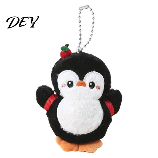 Penguin Plush Toy with Squeaker, Cartoon Keychain Plushie Pendant, Stuffed Animal Doll for Backpack Bag Charm Ornament