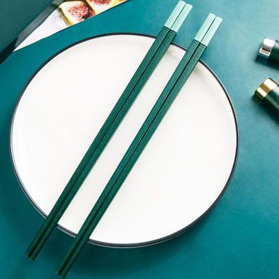 5 Paare/Set Japanisches Essstäbchen-Set aus Legierung, schimmelresistentes Geschirr, rutschfeste wiederverwendbare Sushi-Sticks, lange Essstäbchen für den Haushalt