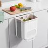 Wall Mount Folding Trash Can, Hanging Waste Bin for Kitchen Cabinet Storage