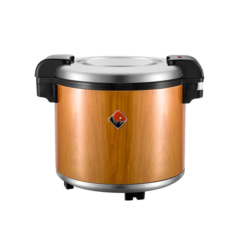 23L Wood Grain Electric Stainless Steel Rice Warmer - Insulated, Constant Temperature.
