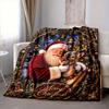 1Pc Christmas Santa Reindeer Blanket Soft And Comfortable Casual Warm Camping Travel Christmas Halloween Gift M91724