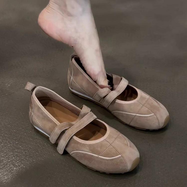 

Ретро повседневные удобные туфли Мэри Джейн на липучке женские не устающие ноги с мелким вырезом балетки 35