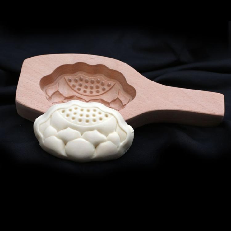 Mooncake Molds 7 Different Pattern Shape Wood Handmade Moulds for Baking Cookies