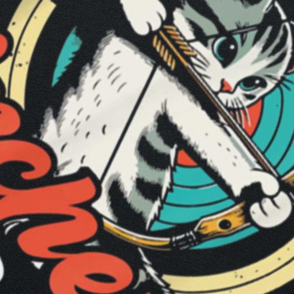 Funny Easily Distracted By Archery And Cats T Shirts Men Cotton Humor Streetwear Tee Shirt Short Sleeve Unisex Loose Clothing