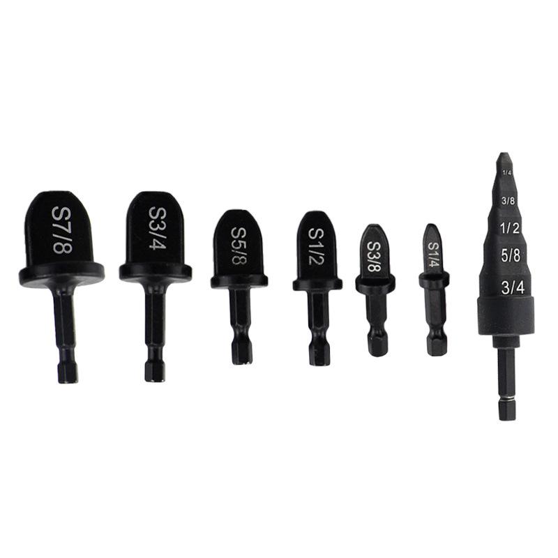 Available 7-Piece Hex Shank Air Conditioner Flaring Tool Set for Copper Tube Installation & Maintenance