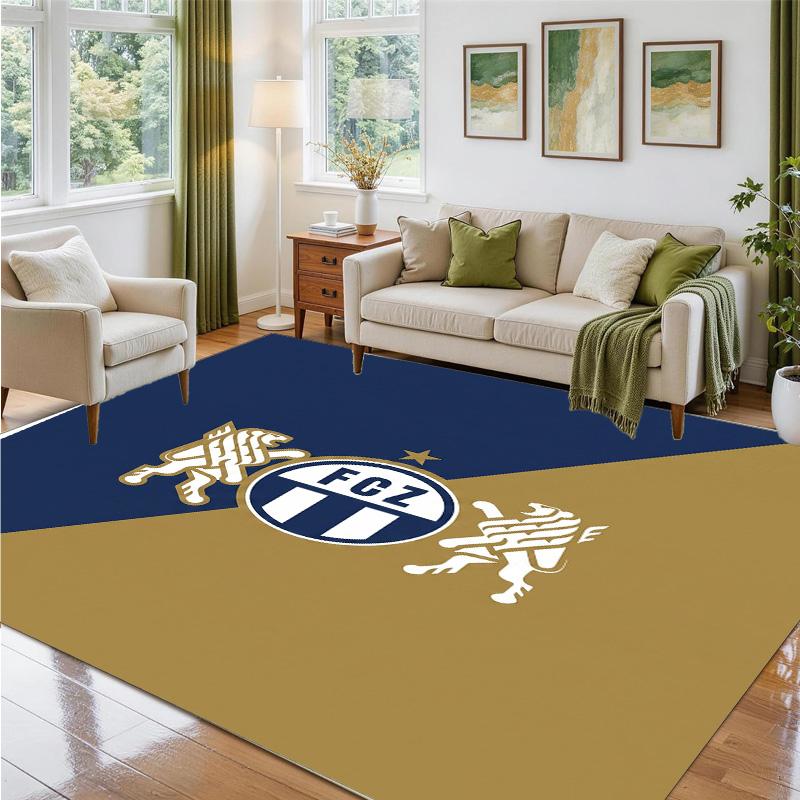 FC Zürich Design Crystal Velvet Rug Soft Decorative Mat for Bedroom Entrance