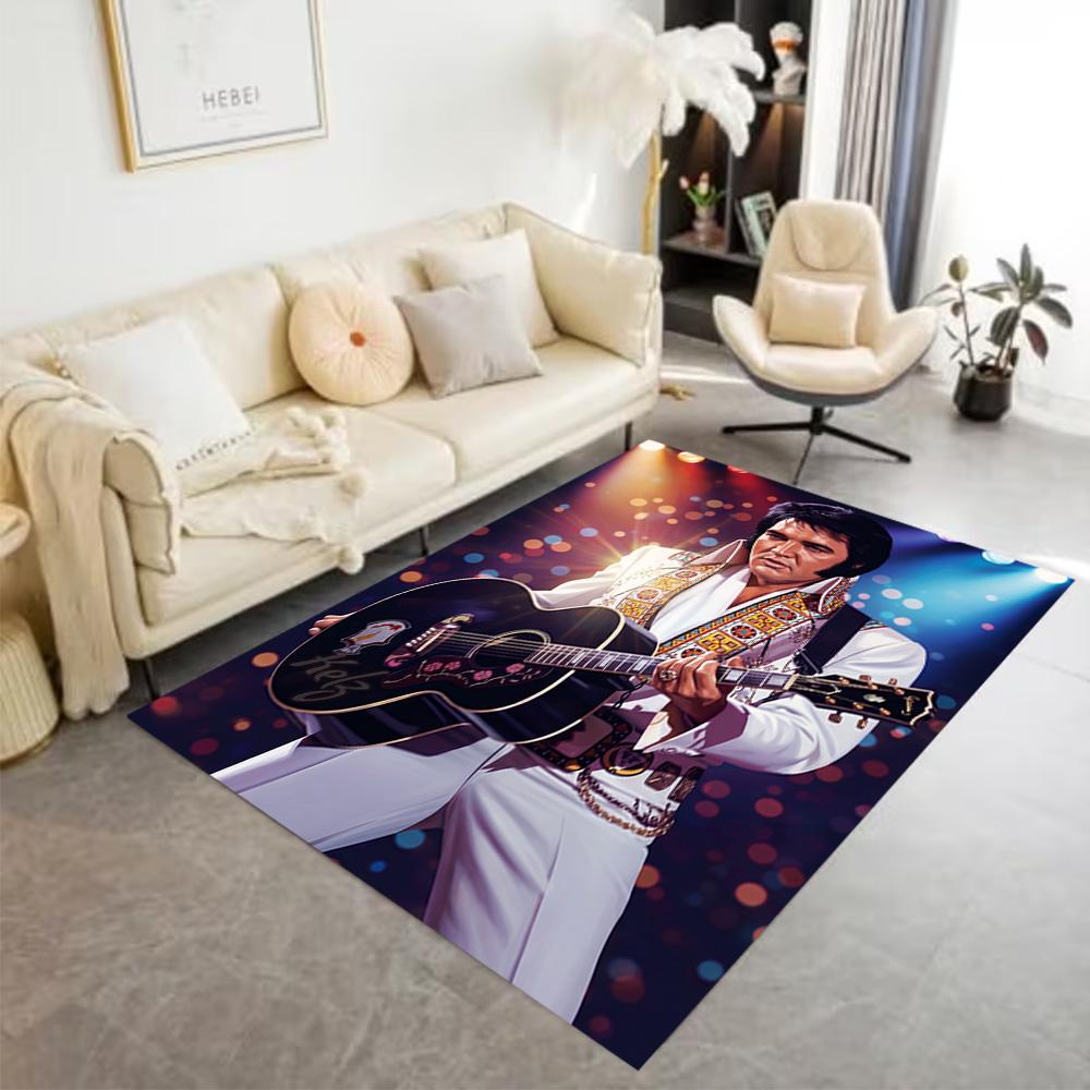 Elvis Presley: Rock Roll Floor Mat Suitable for Outdoor Hallway Dining Room Kitchen Anti-slip Rug Office home decor Gift for Festivals