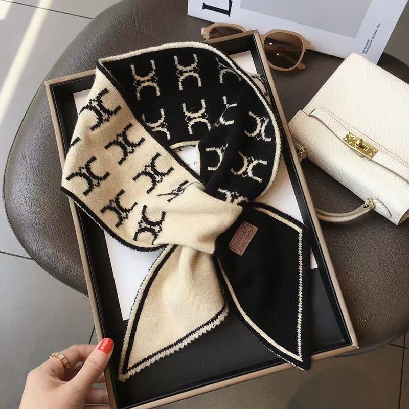 Women's Houndstooth Double-Sided Scarf Set - Thickened, Versatile, Autumn/Winter Neck Warmer