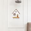 Dekorativní háčky ve tvaru domečku Dřevěný držák na klíče Umělecký design Nástěnný držák na klíče Obývací pokoj