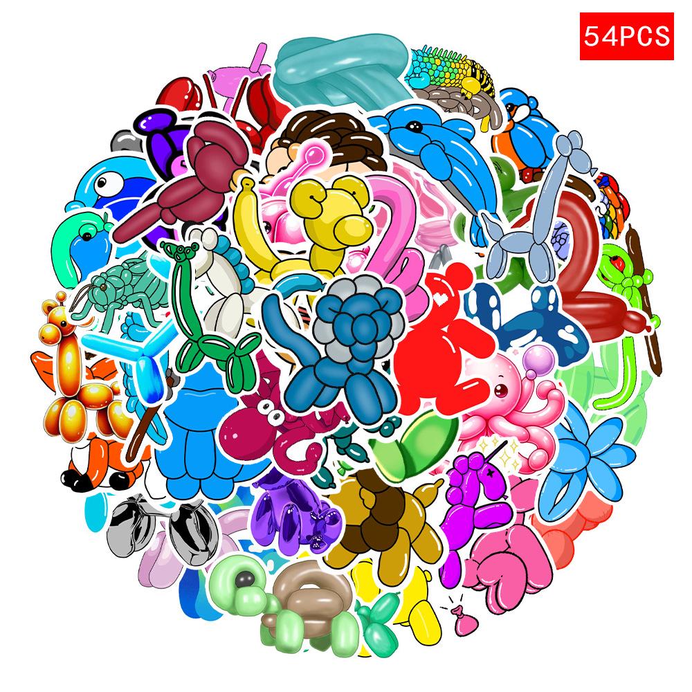 Colorful Cartoon Puppy Graffiti Stickers - 54 Waterproof Sheets for Skateboard, Guitar, Laptop, or Suitcase