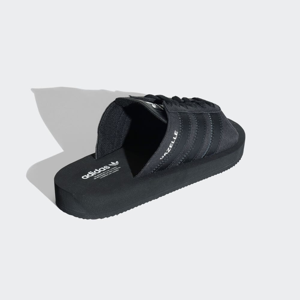 Adidas GAZELLE STRANDSLIPPERS Core Black Sandaler Slide Unisex ORIGINALS JQ7423 Core Black / Core Black / Fottøy Hvit