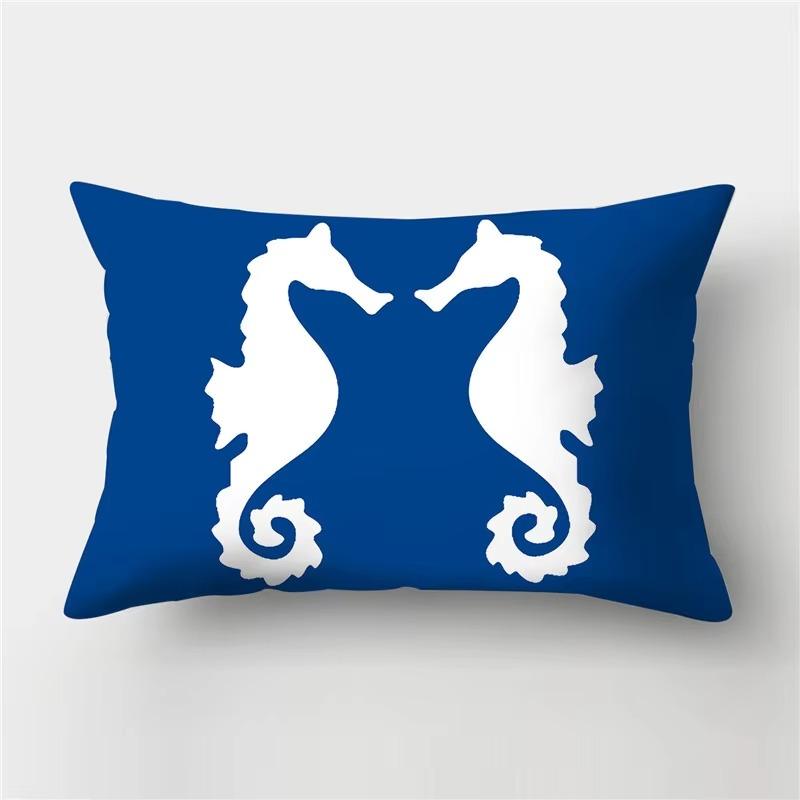 30*50 cm Zwierzęta Morskie Seria Niebieska Wzór Nadruk Dekoracja Sofa Salon Dom Poliester Prostokątna Poszewka na Poduszkę Poduszka