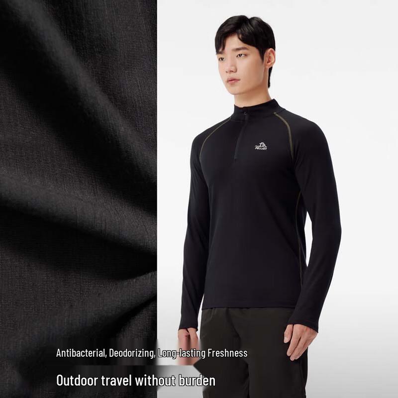 Pelliot Men's Outdoor Stand-Collar Long Sleeve T-Shirt