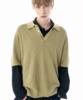 TMAKER Basic Collar Half Sweater Gn
