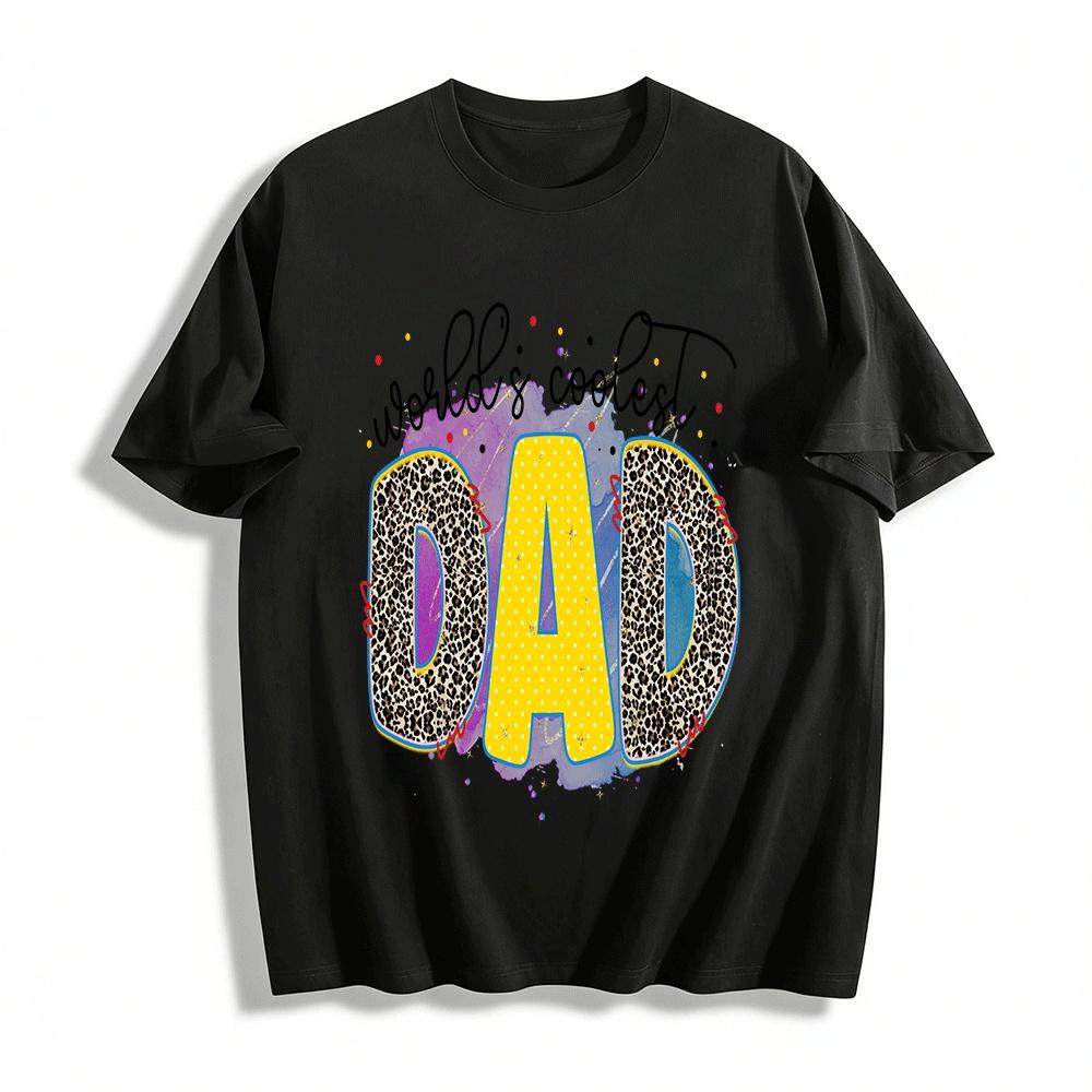 

World s Coolest Dad Print Casual Tee Father s Day Gift Top Pure cotton T-shirt XXS