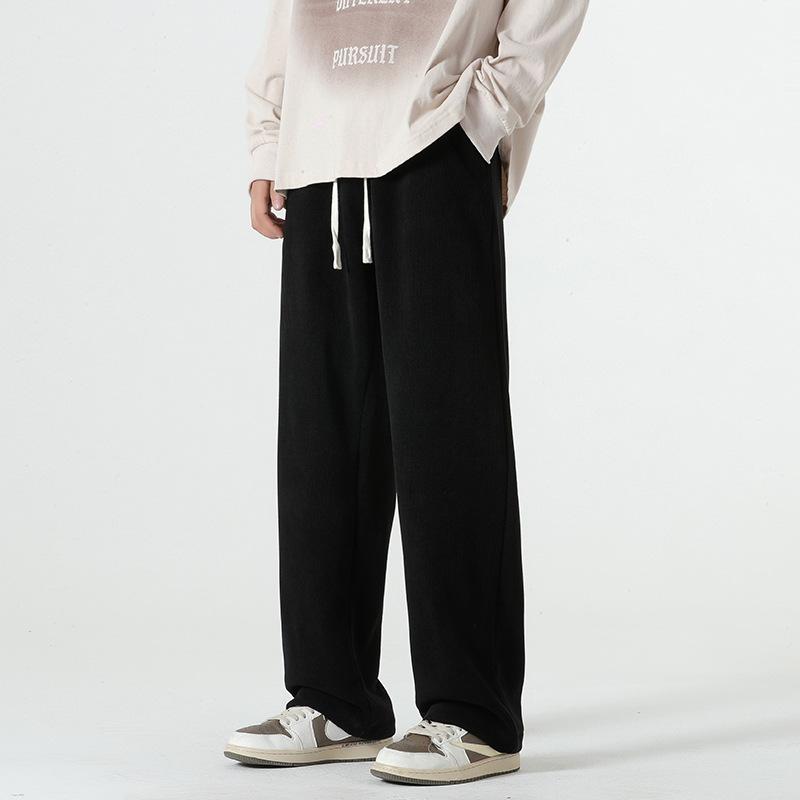 Casual Pants Men's Autumn and Winter Velvet Korean Version Loose and Versatile Straight Men's Pants