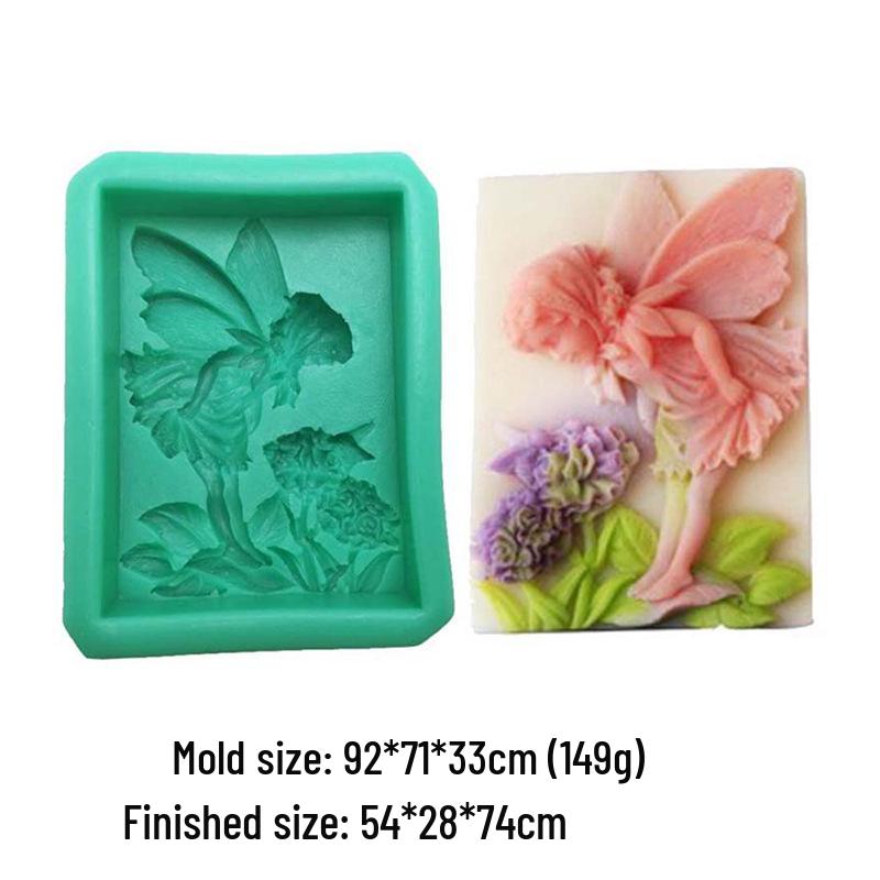 Retro Praying Angel Garden Fairy Silicone Mold for Soap, Candle, or Plaster Epoxy