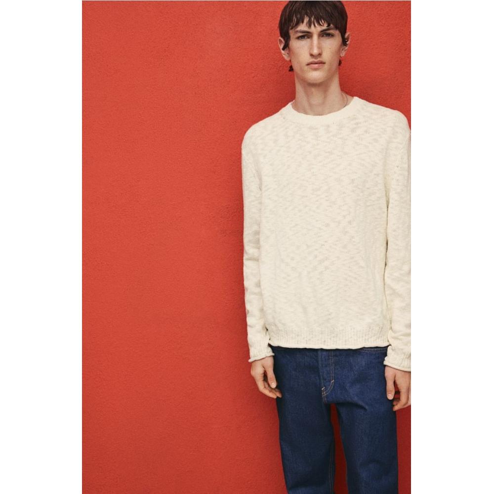 

Свитер HM Roll Edge Regular Fit кремовый XS