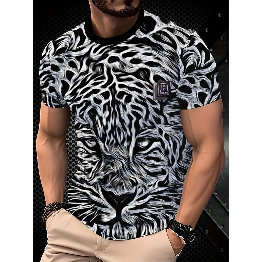 3D Digital Printing T-Shirt Teen Men's Short Sleeve Top Versatile Breathable