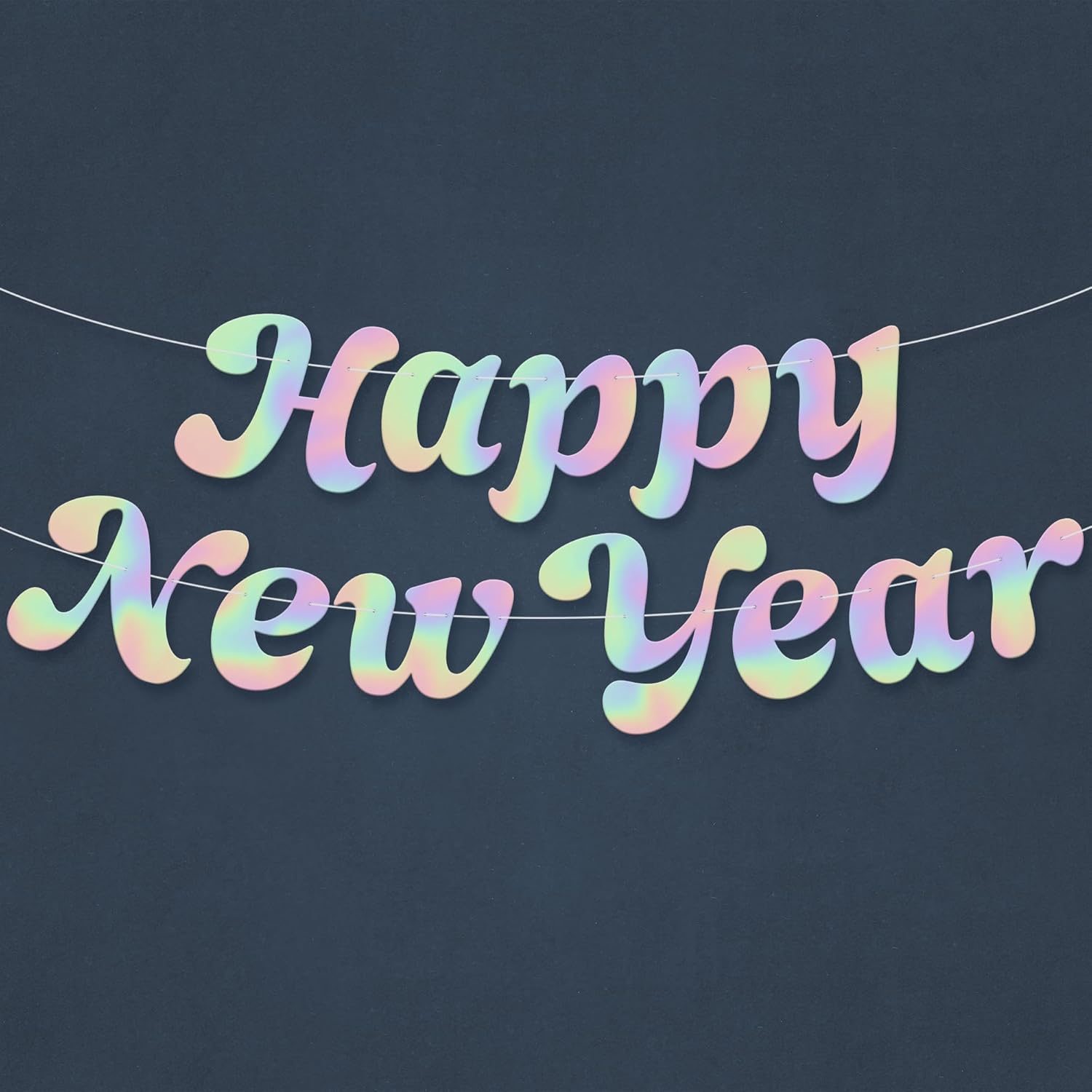 KatchOn, Gold Happy New Year Banner - 10 Feet, Pre-Strung | Happy New Year Backdrop 2026 with Star for New Years Eve Party Supplies 2026 | New Years Iridiscent