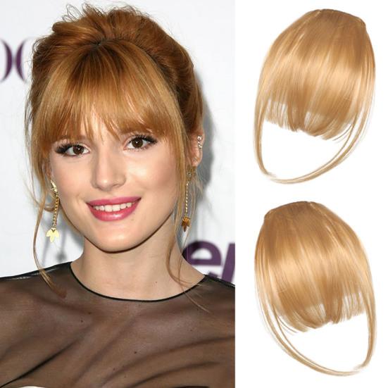 Frauen Clip-in Pony Natürliche Wispy Stirn Haar Extensions Faux Französisch Pony Mädchen