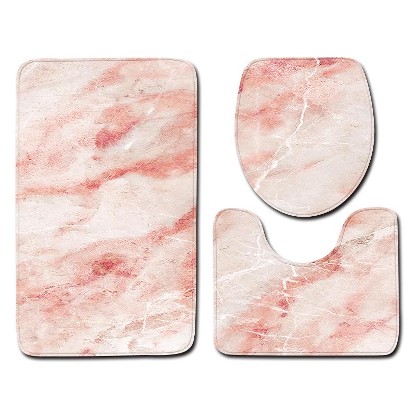 Modernes nordisches Design Marmor Toilette Dreiteilige Bodenmatte Türmatte Badezimmerteppich