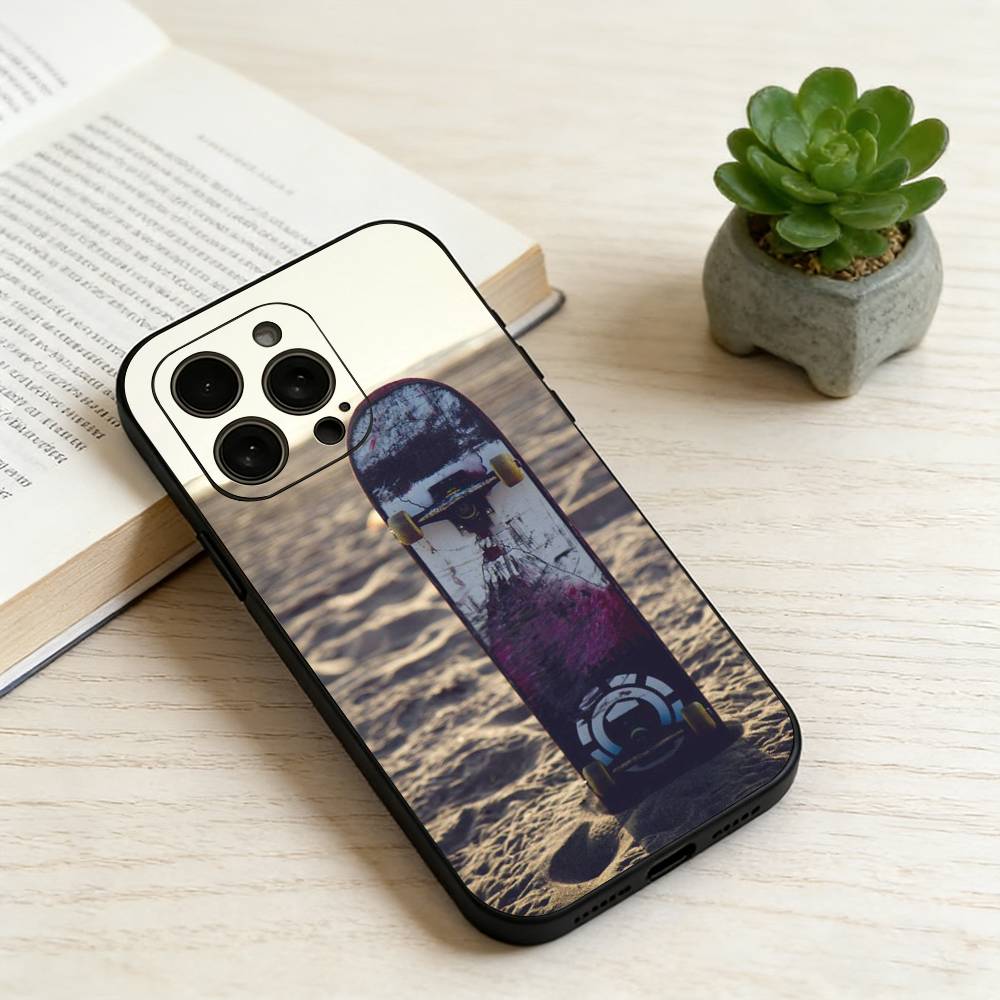 

Skateboard culture Phone Case For iPhone 17,16,15,14,13,12,11 Plus,Pro Max,XS,Soft Silicone Black Cover iPhoneXSMAX