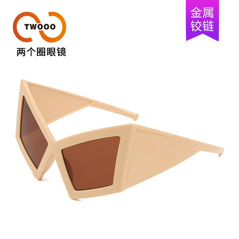 Zwei Kreise, Brille mit Zukunftstechnologie, personalisierte Lokomotiv-Wind-Sonnenbrille mit großem Rahmen, übertriebene moderne Sonnenbrille T1197