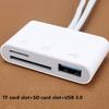 2 In 1 Otg Card Reader Type C Lightning To Sd Tf Memory Card With Usb Charging Port For Macbook Pc Laptop Iphone Cardreader