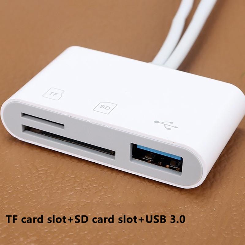 2 In 1 Otg Card Reader Type C Lightning To Sd Tf Memory Card With Usb Charging Port For Macbook Pc Laptop Iphone Cardreader