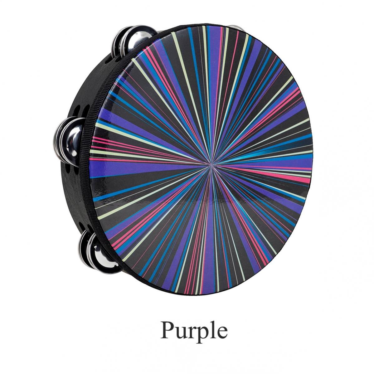 

8-дюймовый деревянный бубен, ручной барабан с колокольчиком и двухрядным ударным инструментом розовый