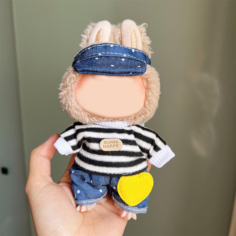Doll Clothing Decoration Set For 17Cm Plush Vinyl Labubu Stylish Outfit Clothes Sports Leisure Suit Labubu Outfit Accessories