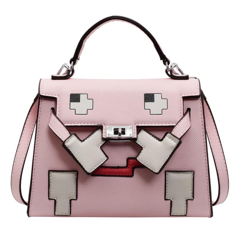 Mosaic doll bag Kelly bag retro shoulder handbag female personality niche design