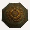 Golden Serpent Zodiac Wheel: Mystical Astrological Decor Umbrella, Portable 3-Fold Compact Umbrella for Men & Women R159