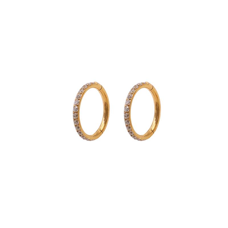 Diamond Simple Temperament Zircon Nose Ring Multi-Size Personalized Men'S And Girls Earrings Piercing Jewelry