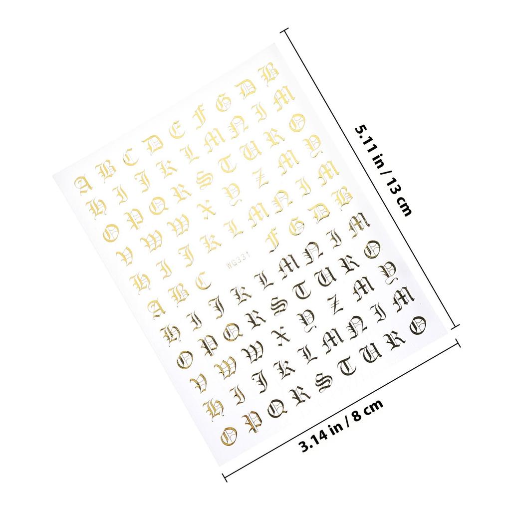 5 Sheets Nail Art Stickers Alphabet Letter Decals for Nails Beginner Friendly DIY Nail Decoration PVC Safe Easy To Use Supplies