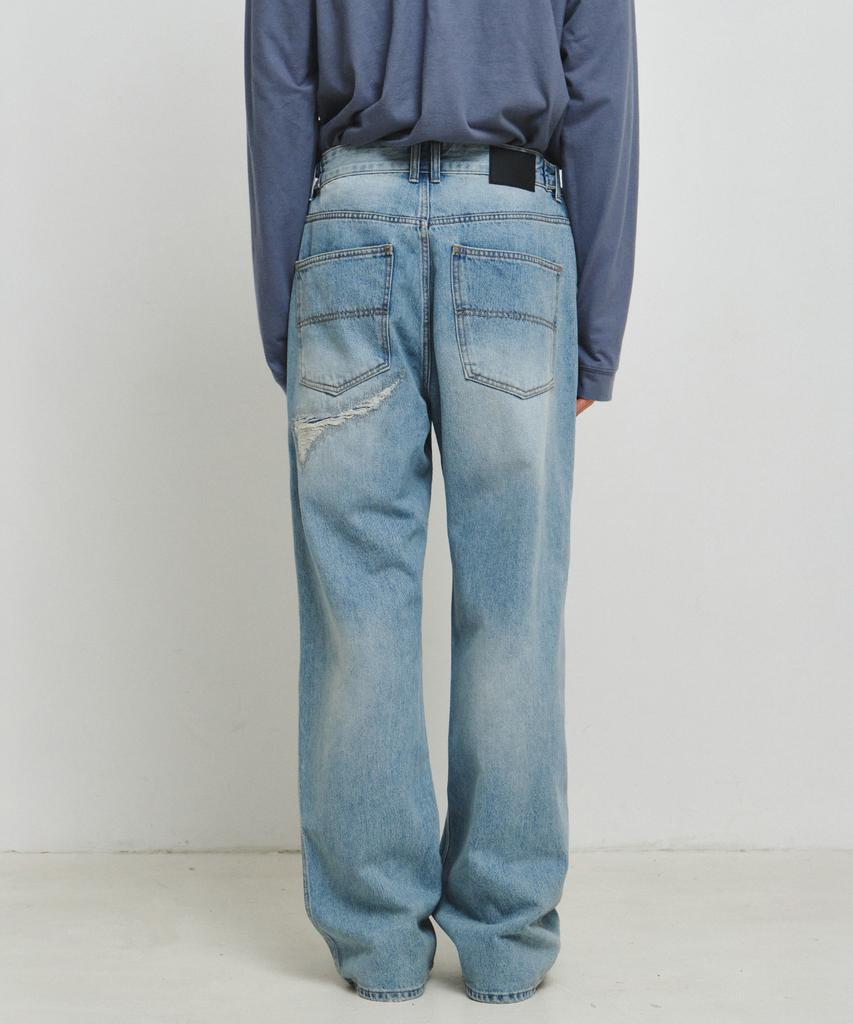 ENDOOR Distressed Repair Denim Pants (Light Blue)