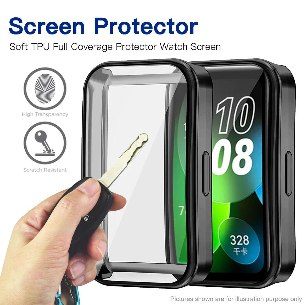 Soft TPU Case For Huawei Band 10 Accessories Bumper Smart Watch All-around Shell For Huawei Band 8 9 10 Screen Protector Cover