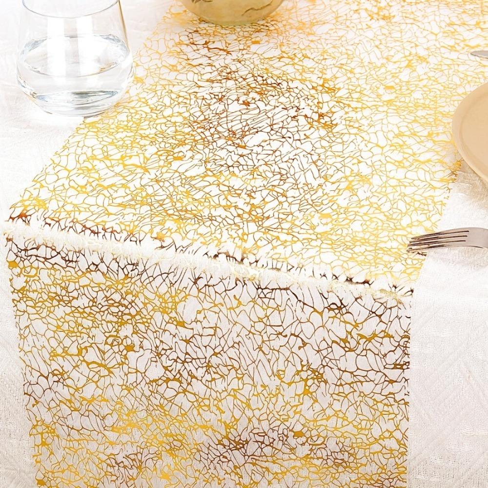 

Sparkling Glitter Table Runner Rectangular Table Cover Table Runners Roll Birthday Celebration 11.02x108.27 in золотий