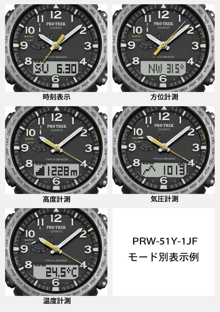 Casio Pro Trek Climber Line Solar Watch with Biomass Black Radio-Controlled Plastic, PRW-51Y-1JF, Men's,