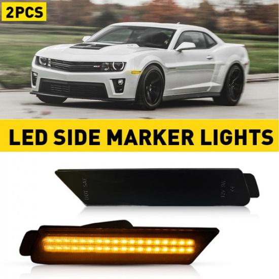 Flowing Amber White Red LED Blue Side Signal For Light 2010-2015 Chevy Camaro