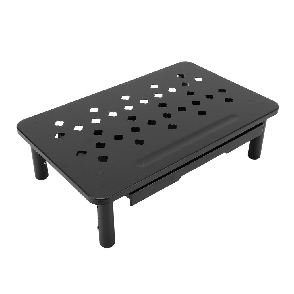 Desktop Computer Riser Stand with Drawer Vented 3 Height Metal Printer Laptop Stand Computer Storage Shelf 20KG Bearing