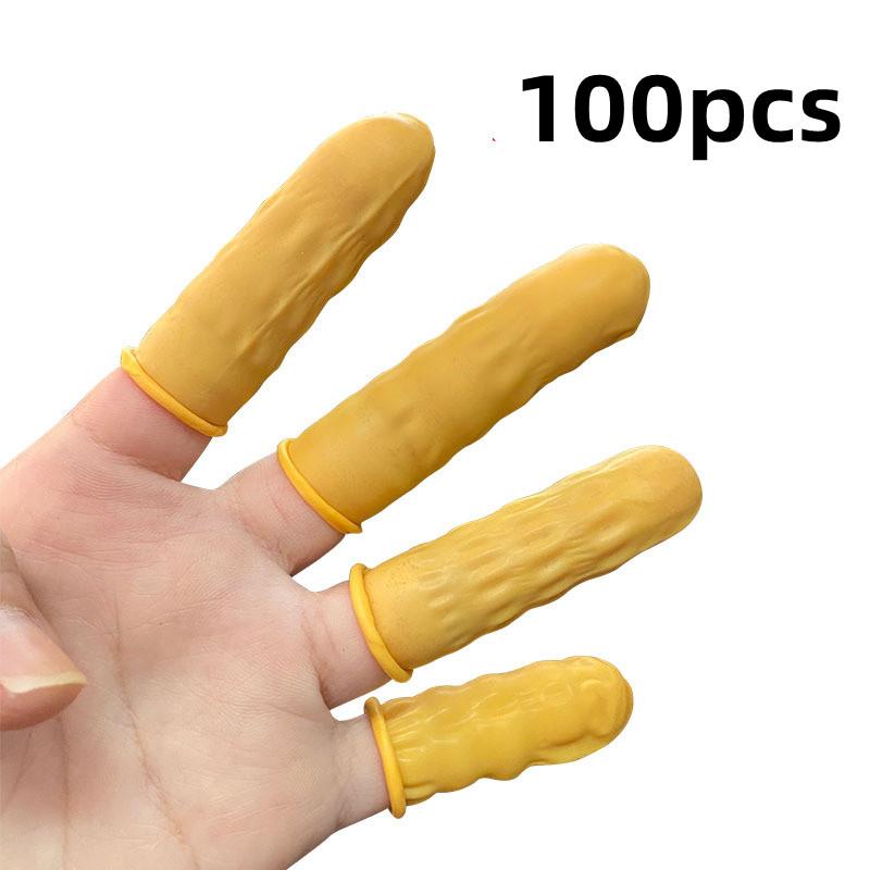 50/100Pcs Disposable Fingertips Protector Gloves Natural Rubber Non-slip Anti-static Latex Finger Cots Fingertips Durable Tool