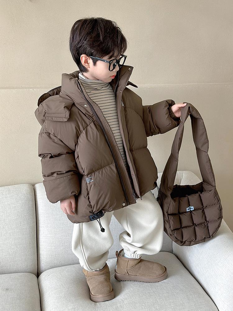 Boys' 2025 Winter Hooded Down Jacket - Thick, Warm, and Perfect for Cold Weather